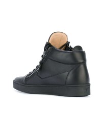 schwarze hohe Sneakers aus Leder von Giuseppe Zanotti Design