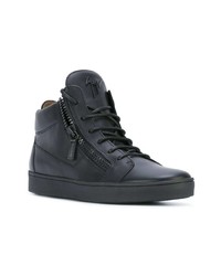 schwarze hohe Sneakers aus Leder von Giuseppe Zanotti Design