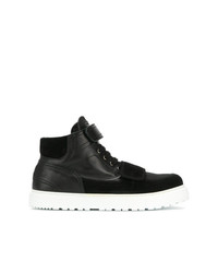 schwarze hohe Sneakers aus Leder von Kris Van Assche
