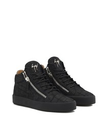 schwarze hohe Sneakers aus Leder von Giuseppe Zanotti