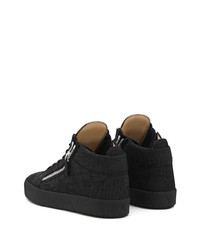 schwarze hohe Sneakers aus Leder von Giuseppe Zanotti