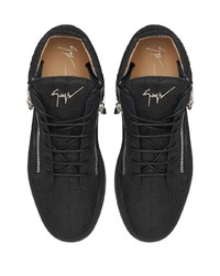 schwarze hohe Sneakers aus Leder von Giuseppe Zanotti