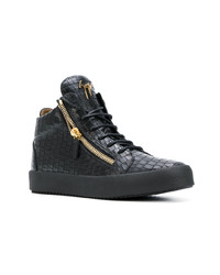 schwarze hohe Sneakers aus Leder von Giuseppe Zanotti Design