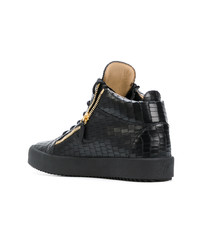 schwarze hohe Sneakers aus Leder von Giuseppe Zanotti Design