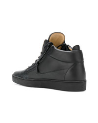 schwarze hohe Sneakers aus Leder von Giuseppe Zanotti Design