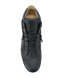 schwarze hohe Sneakers aus Leder von Giuseppe Zanotti Design