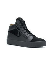 schwarze hohe Sneakers aus Leder von Giuseppe Zanotti Design