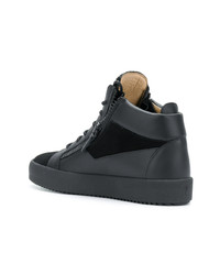 schwarze hohe Sneakers aus Leder von Giuseppe Zanotti Design