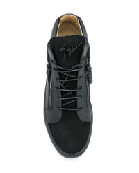 schwarze hohe Sneakers aus Leder von Giuseppe Zanotti Design