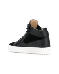 schwarze hohe Sneakers aus Leder von Giuseppe Zanotti Design