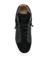 schwarze hohe Sneakers aus Leder von Giuseppe Zanotti Design