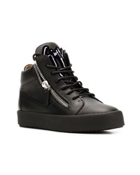 schwarze hohe Sneakers aus Leder von Giuseppe Zanotti Design