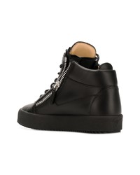 schwarze hohe Sneakers aus Leder von Giuseppe Zanotti Design