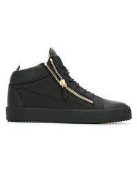 schwarze hohe Sneakers aus Leder von Giuseppe Zanotti Design