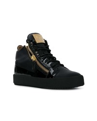 schwarze hohe Sneakers aus Leder von Giuseppe Zanotti Design