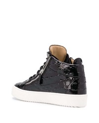 schwarze hohe Sneakers aus Leder von Giuseppe Zanotti