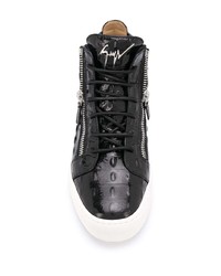 schwarze hohe Sneakers aus Leder von Giuseppe Zanotti