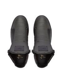 schwarze hohe Sneakers aus Leder von Giuseppe Zanotti