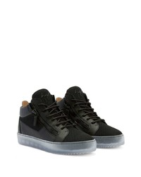 schwarze hohe Sneakers aus Leder von Giuseppe Zanotti