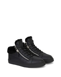 schwarze hohe Sneakers aus Leder von Giuseppe Zanotti