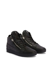 schwarze hohe Sneakers aus Leder von Giuseppe Zanotti