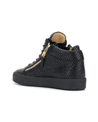 schwarze hohe Sneakers aus Leder von Giuseppe Zanotti Design