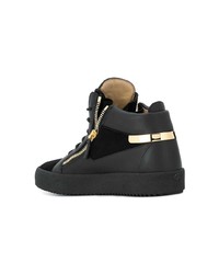 schwarze hohe Sneakers aus Leder von Giuseppe Zanotti Design