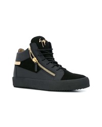 schwarze hohe Sneakers aus Leder von Giuseppe Zanotti Design