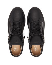 schwarze hohe Sneakers aus Leder von Giuseppe Zanotti