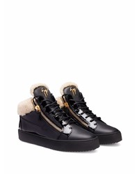 schwarze hohe Sneakers aus Leder von Giuseppe Zanotti