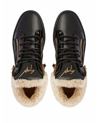 schwarze hohe Sneakers aus Leder von Giuseppe Zanotti