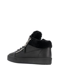 schwarze hohe Sneakers aus Leder von Giuseppe Zanotti