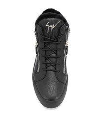 schwarze hohe Sneakers aus Leder von Giuseppe Zanotti