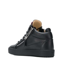 schwarze hohe Sneakers aus Leder von Giuseppe Zanotti Design