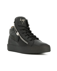 schwarze hohe Sneakers aus Leder von Giuseppe Zanotti Design