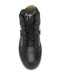 schwarze hohe Sneakers aus Leder von Giuseppe Zanotti Design