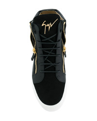 schwarze hohe Sneakers aus Leder von Giuseppe Zanotti Design