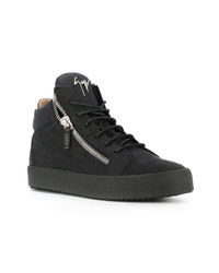 schwarze hohe Sneakers aus Leder von Giuseppe Zanotti Design