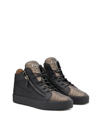 schwarze hohe Sneakers aus Leder von Giuseppe Zanotti