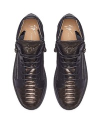 schwarze hohe Sneakers aus Leder von Giuseppe Zanotti