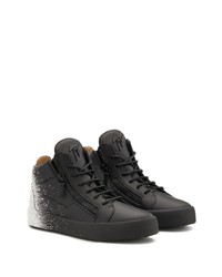 schwarze hohe Sneakers aus Leder von Giuseppe Zanotti