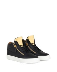 schwarze hohe Sneakers aus Leder von Giuseppe Zanotti