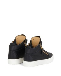 schwarze hohe Sneakers aus Leder von Giuseppe Zanotti