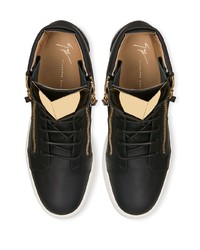 schwarze hohe Sneakers aus Leder von Giuseppe Zanotti