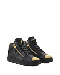 schwarze hohe Sneakers aus Leder von Giuseppe Zanotti