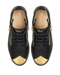 schwarze hohe Sneakers aus Leder von Giuseppe Zanotti