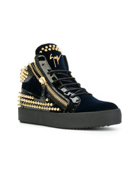 schwarze hohe Sneakers aus Leder von Giuseppe Zanotti Design