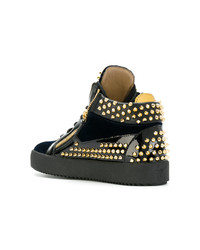 schwarze hohe Sneakers aus Leder von Giuseppe Zanotti Design