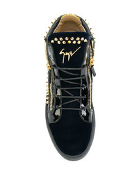 schwarze hohe Sneakers aus Leder von Giuseppe Zanotti Design