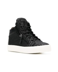 schwarze hohe Sneakers aus Leder von Giuseppe Zanotti Design